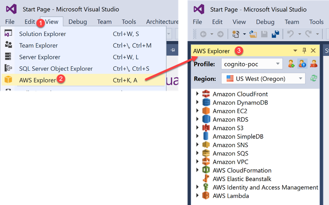 Visual Studio - AWS Explorer