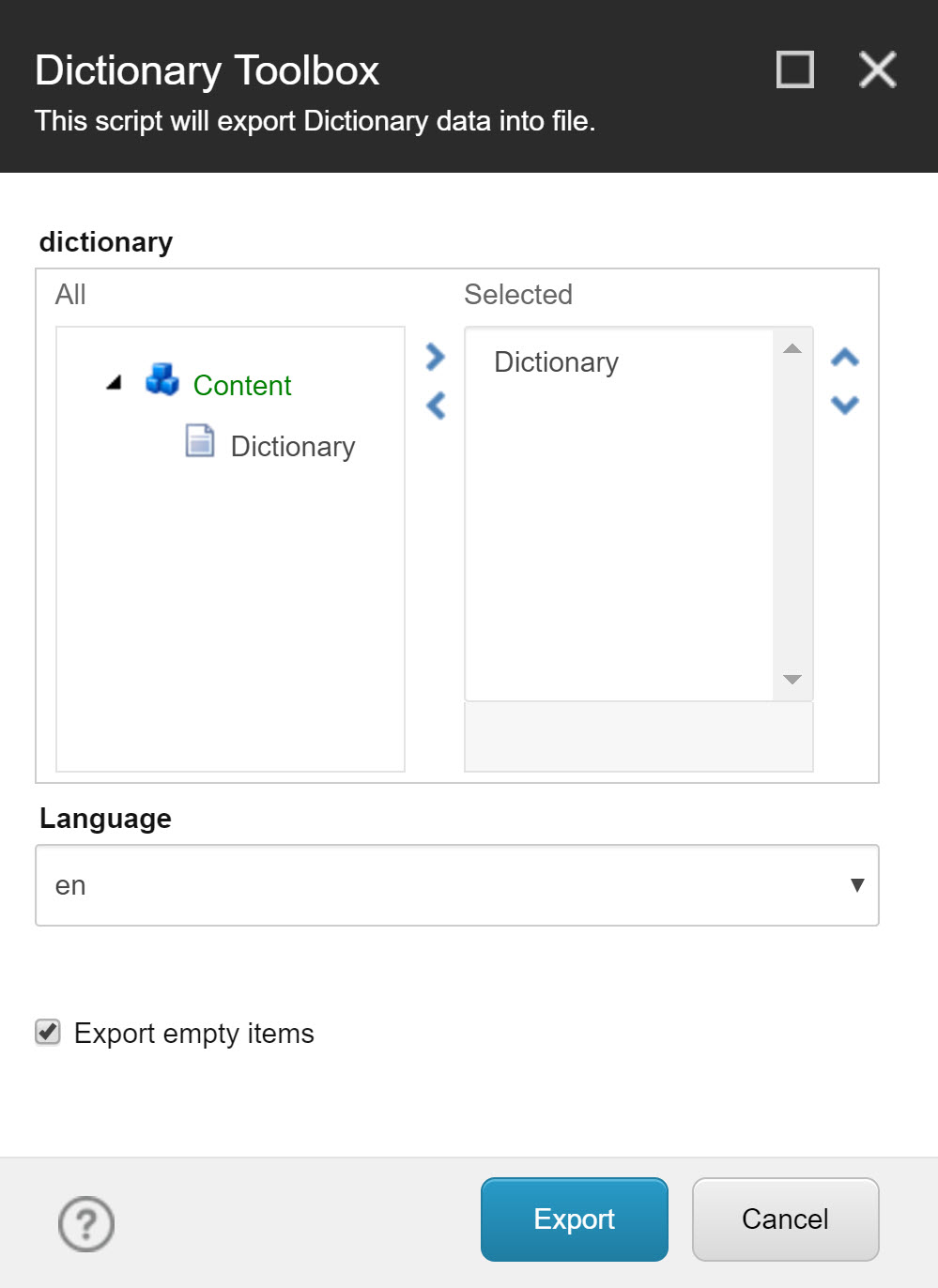 dictionary toolbox